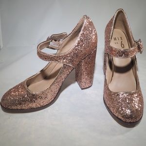 Mix no. 6 Asuviel rose gold glitter Mary Jane pump
